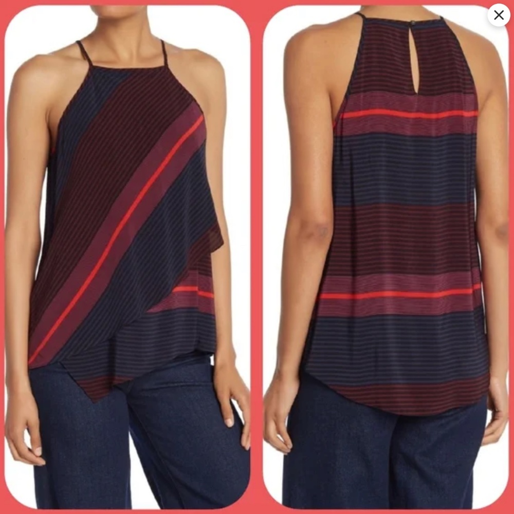 Joie Nsaya Top Flowy Layered Sleeveless Caviar